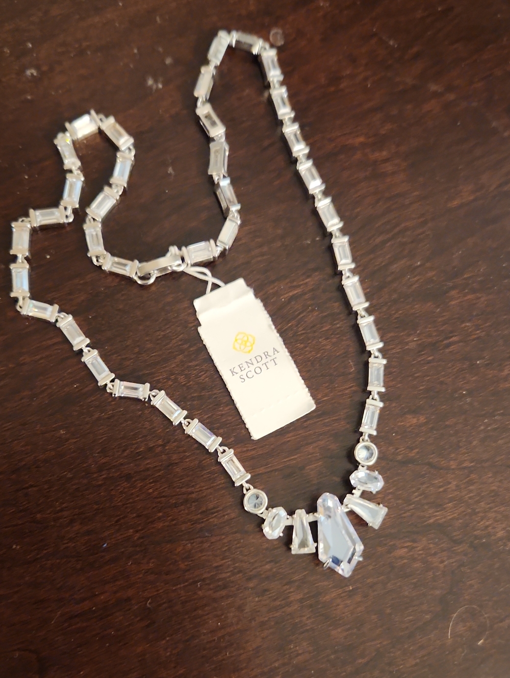 Kendra Scott Silver Christianne Baguette Necklace